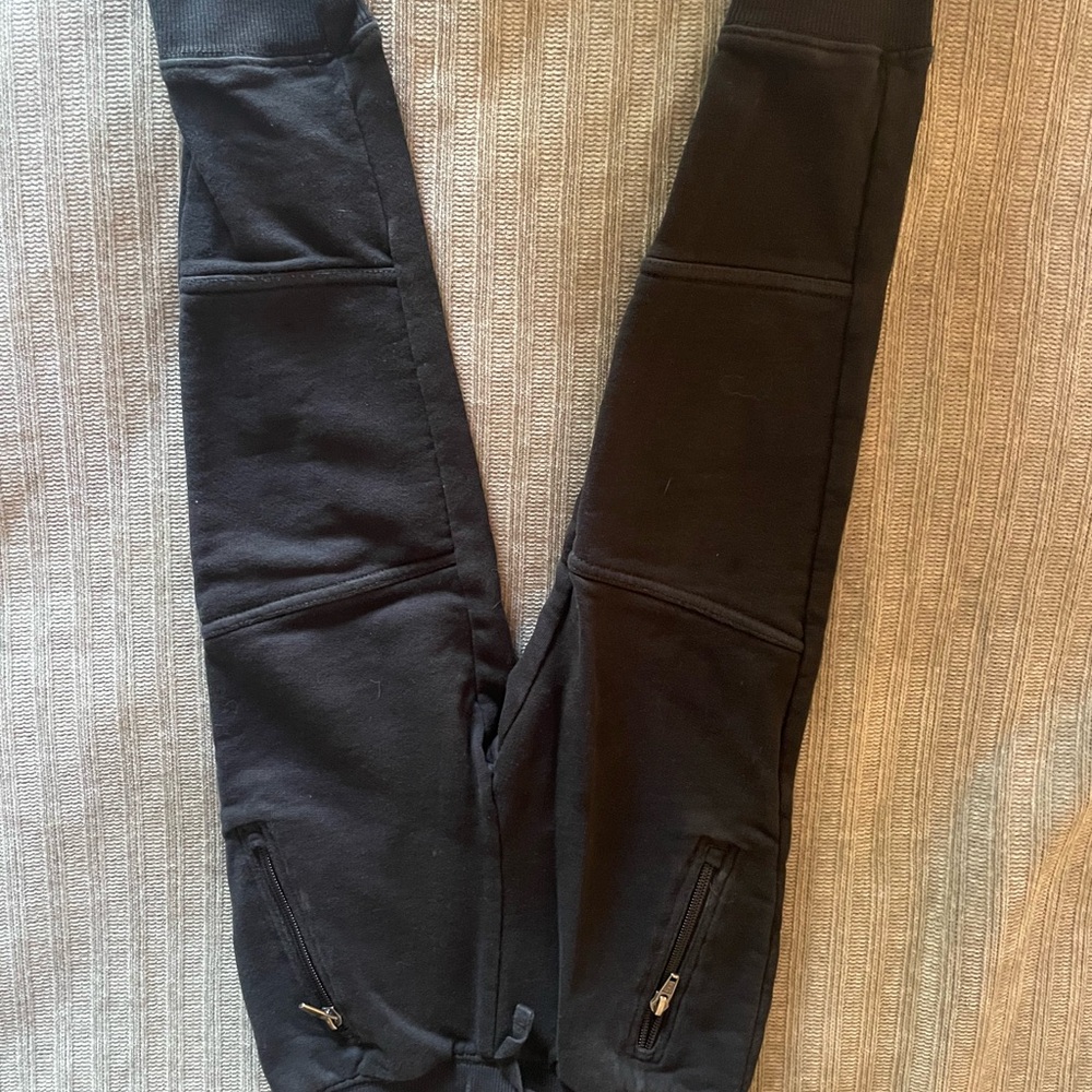 Black Jogger Pants with Zipper Pockets